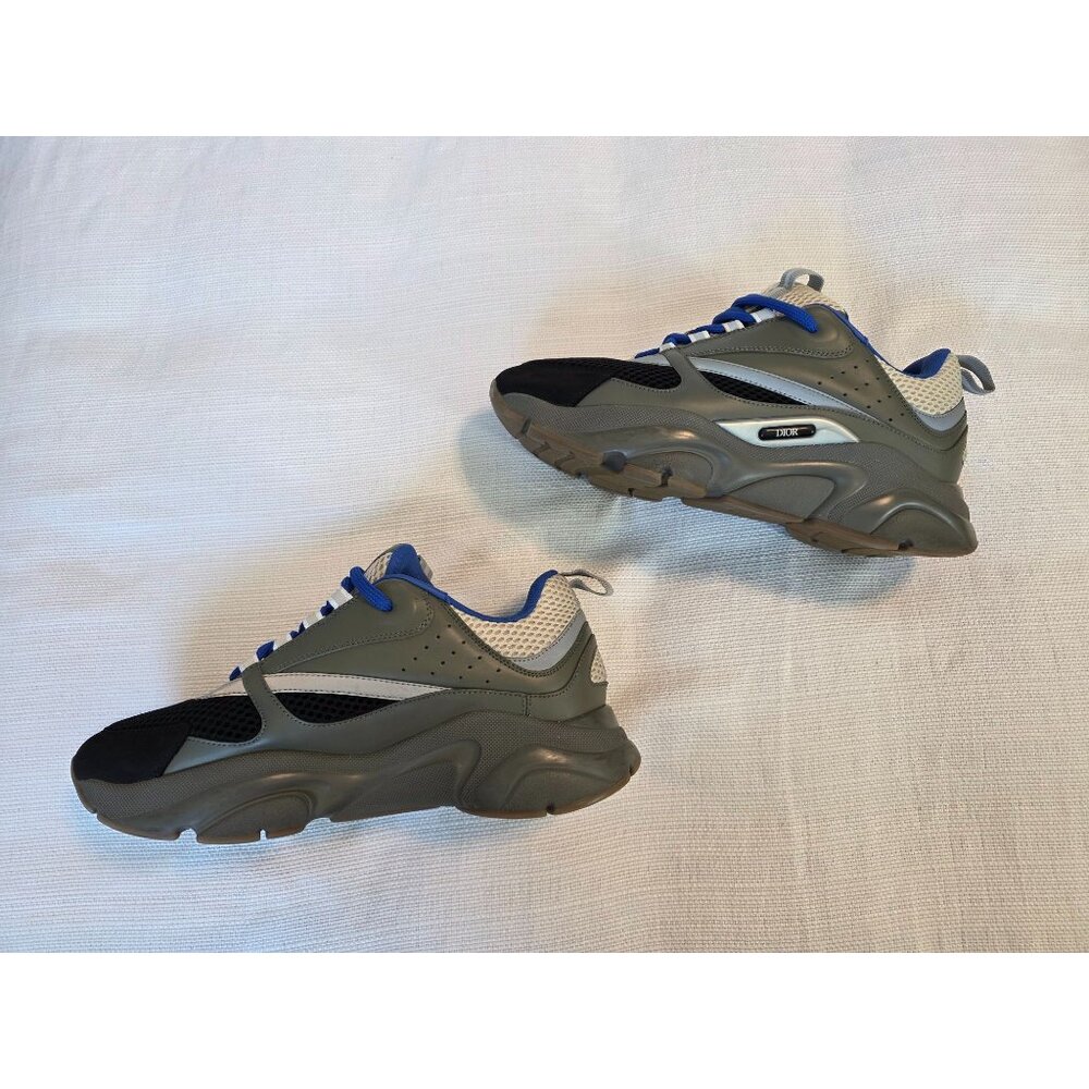 Dior B22 Men’s Sneakers Size 41 (US 8) Grey Black Blue Mesh Leather Pre-Owned - Picture 6 of 16